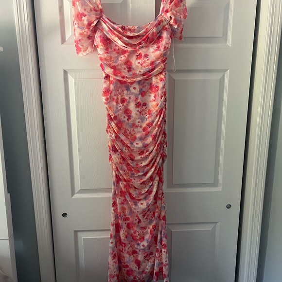 Hello Molly Pink Floral Off-Shoulder Maxi Dress - Picture 3 of 4